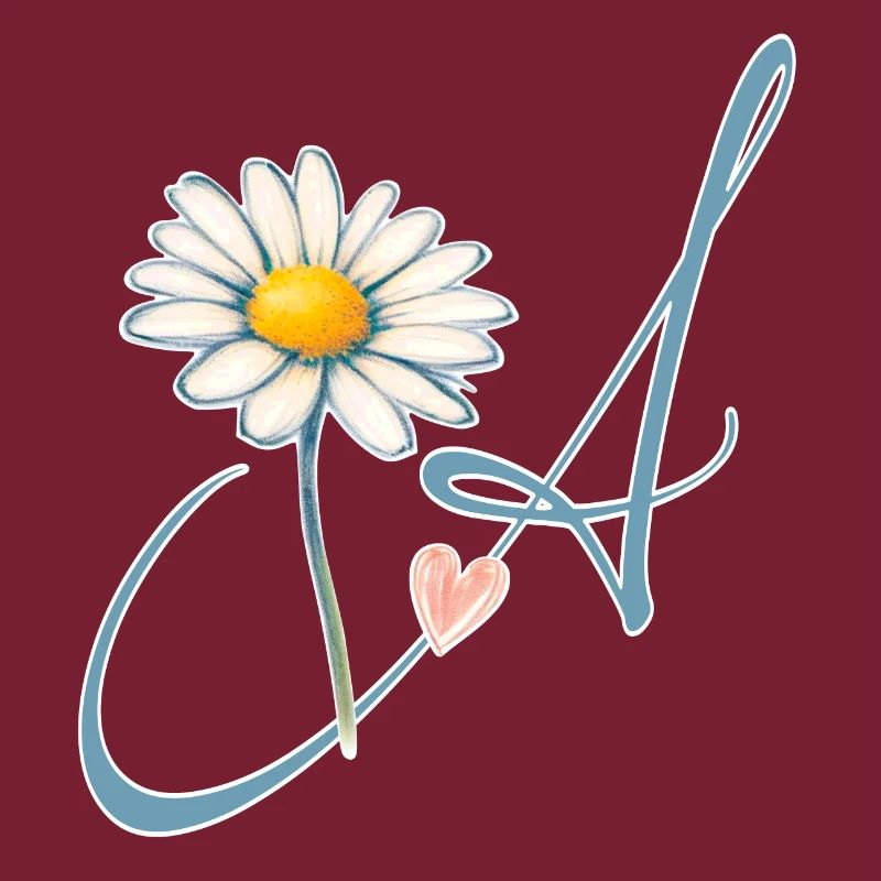 Buchstabe A Gänseblümchen Herz