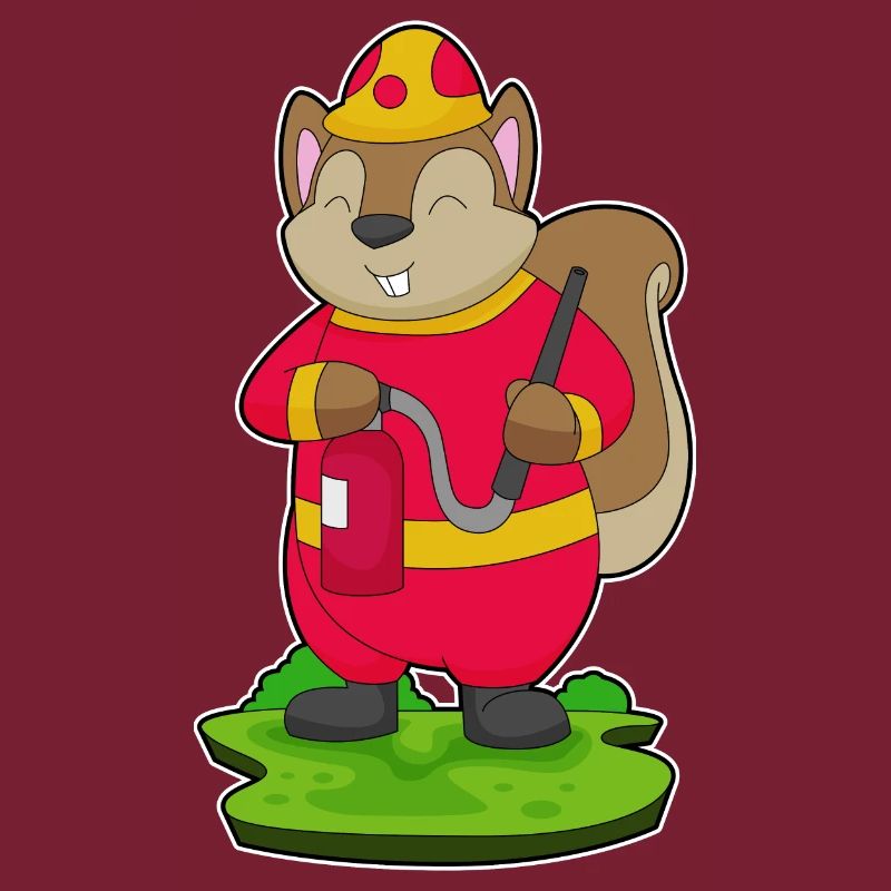 Squirrel Firefighter Fire Hose