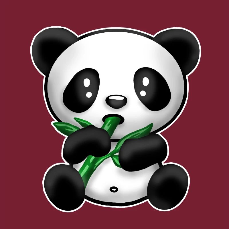 Panda with bamboo