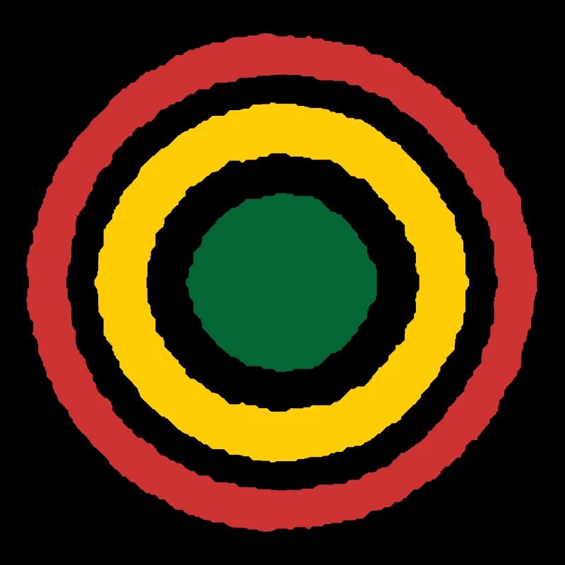 Abstract Concentric Reggae Circle Design