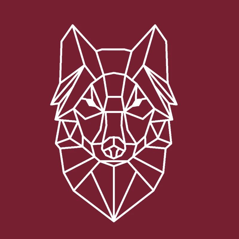 Geometrischer Wolfkopf Linienstil