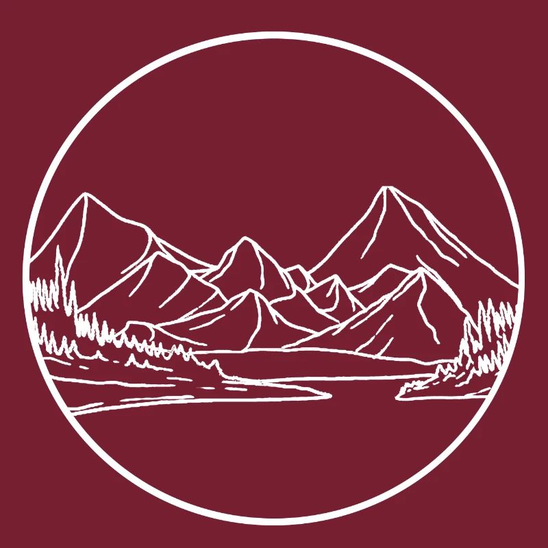 Circle Line Mountain Landscape Line Style