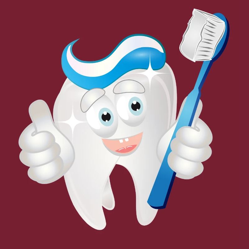 radiant white tooth with toothpaste as a comic
