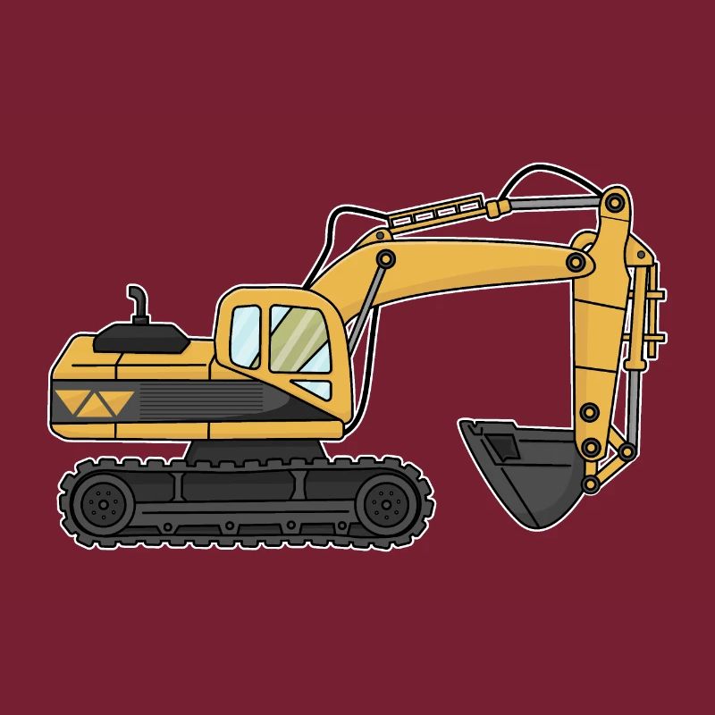 Excavator, construction site