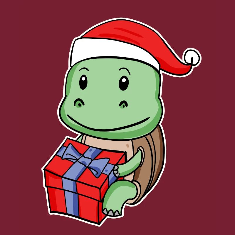 Turtle with Christmas hat