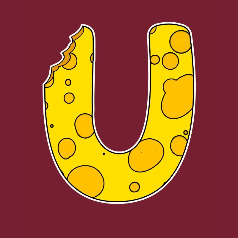 Letter U - Initial Letter U - Cheese Motif
