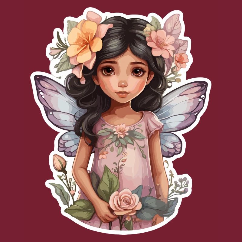Petite fée avec des fleurs