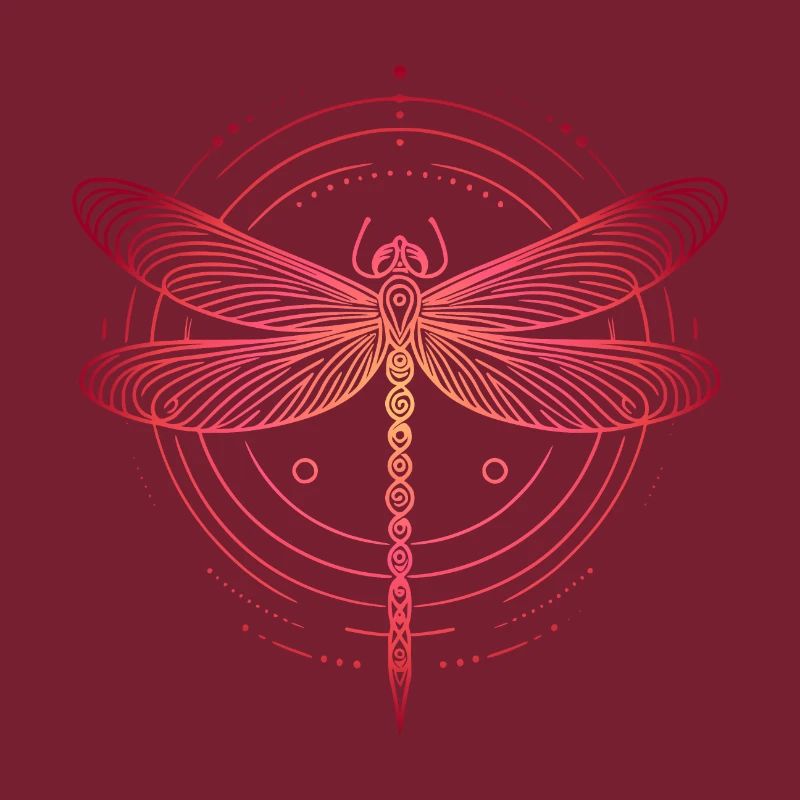 Dragonfly Spiral Patterns, Pink Gradient