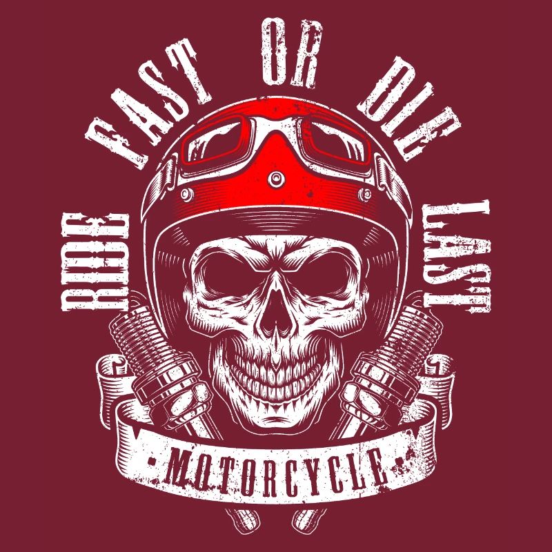 Fahre schnell oder stirb Skull Moto Art
