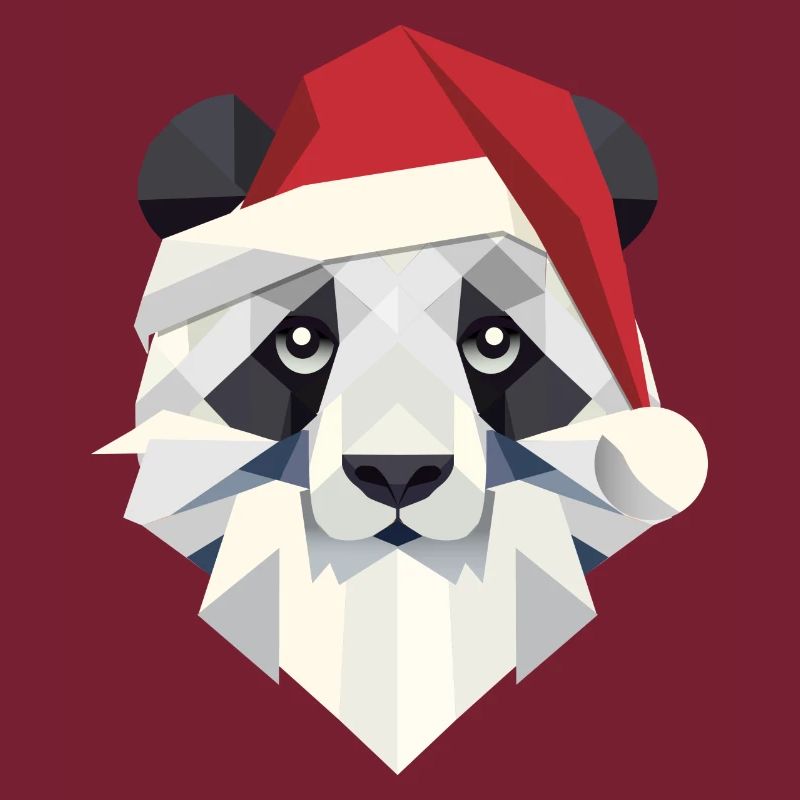 Joyeux Noël panda dans un style moderne