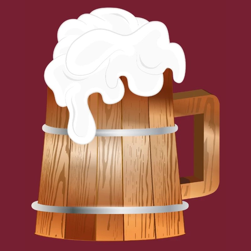Rustikaler Bierkrug in Holzoptik mit Schaum