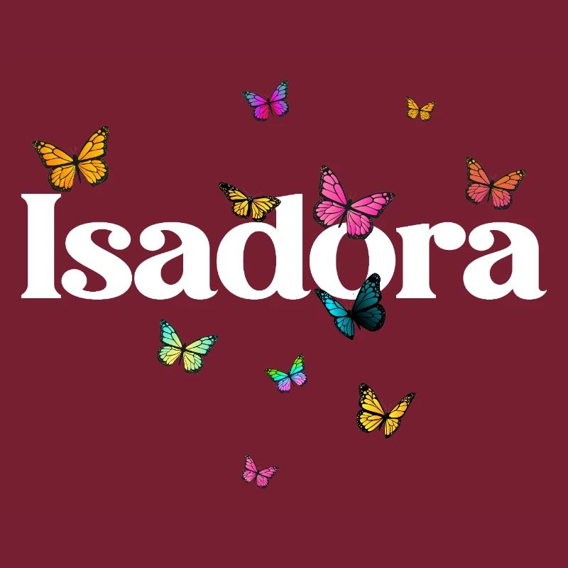 Schöner Mädchenname mit Schmetterlingen ISADORA