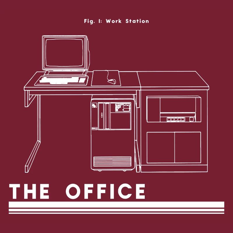 Silhouette de bureau rétro