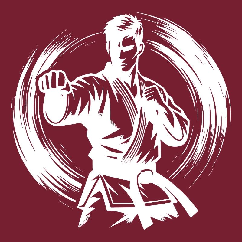 Silhouette de Karaté Parfaite en Combat Dynamique