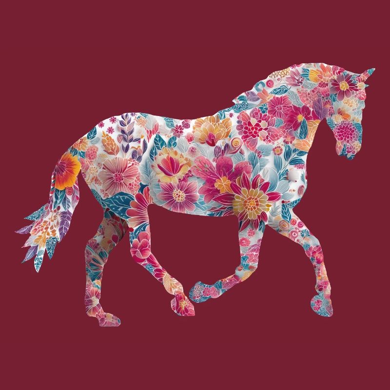Horse Floral Pattern