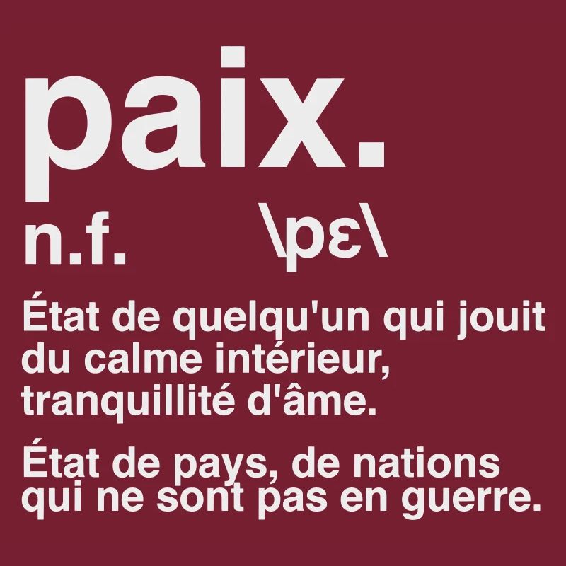 Friedensdefinitions-Wörterbuchstil