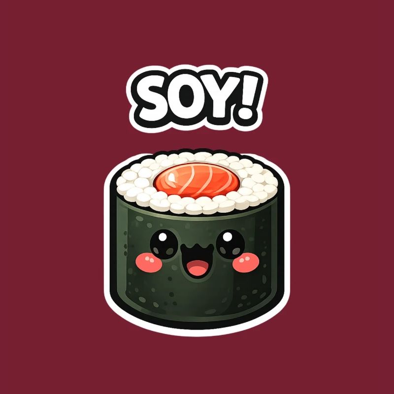 Kawaii Sushi Roll Soy Sticker