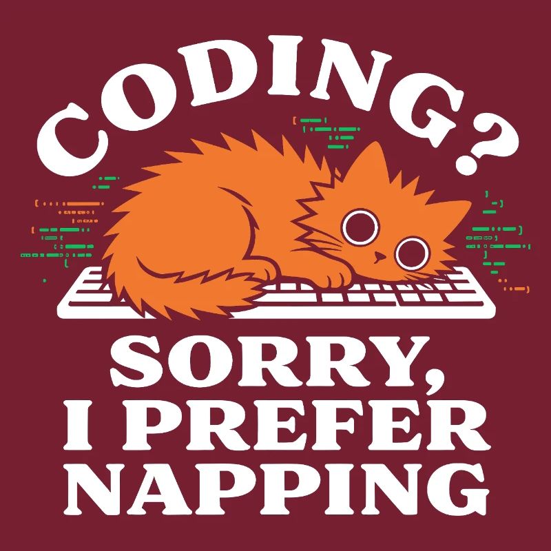 Coder ? Désolé, je préfère faire la sieste, chat drôle
