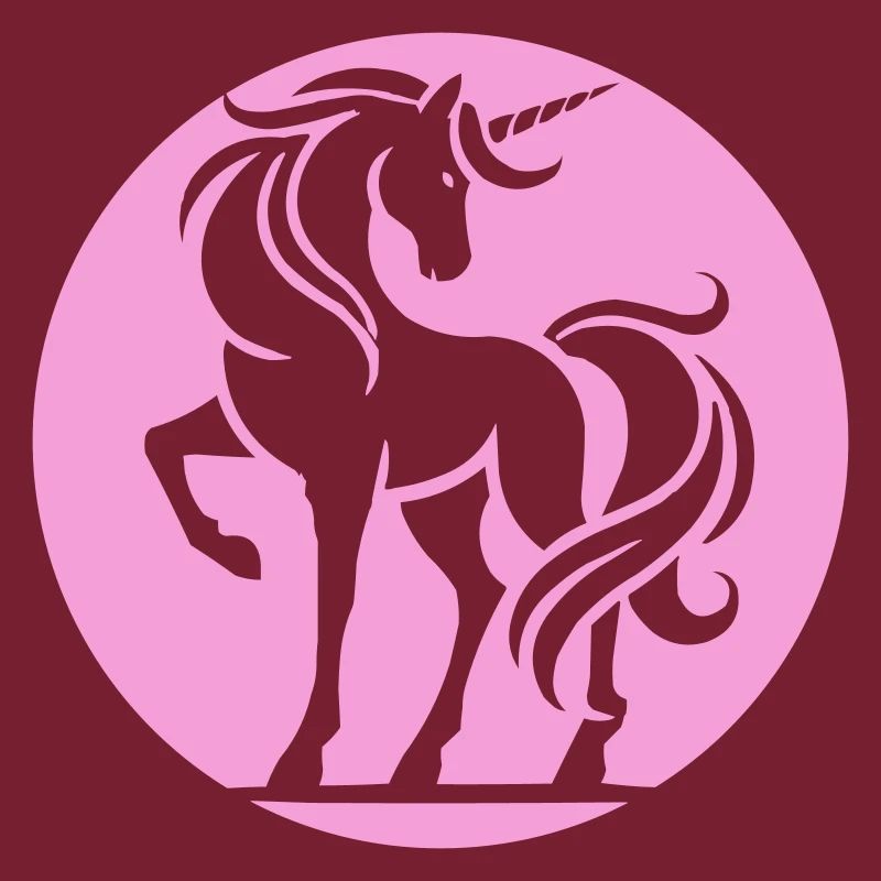 Rosa Einhorn Silhouette Kreis