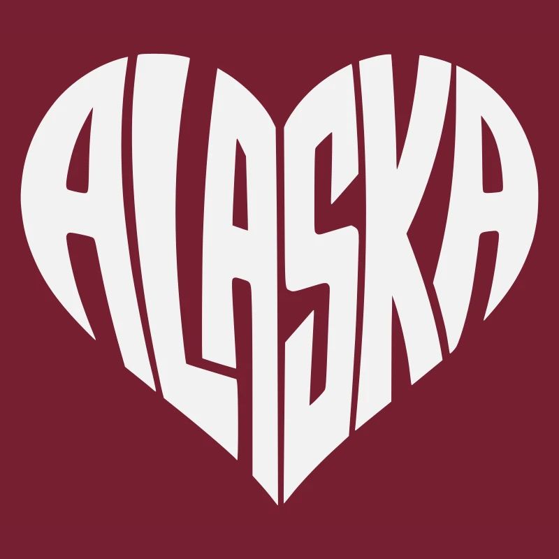 Alaska, USA Heart lettering angular