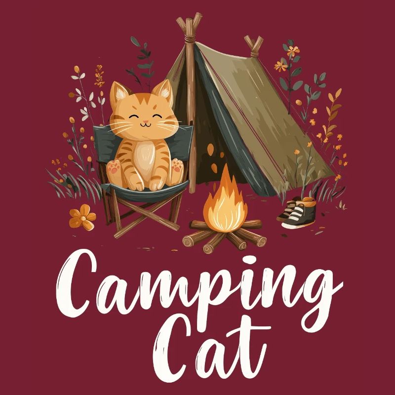 Camping Cat Saying Camping Cat Camper Gift