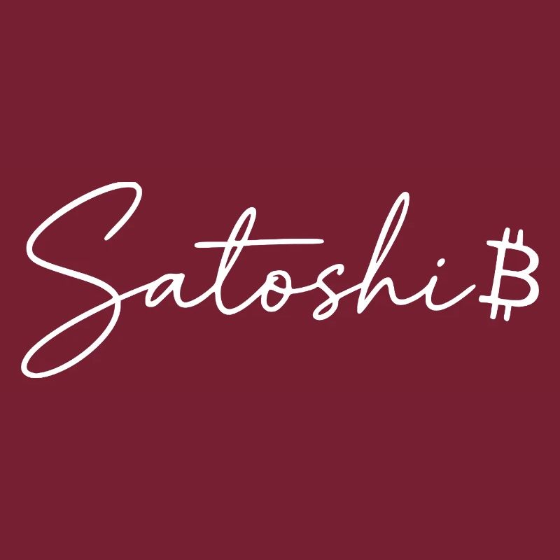 Satoshi Schriftzug Bitcoin Symbol Script Crypto