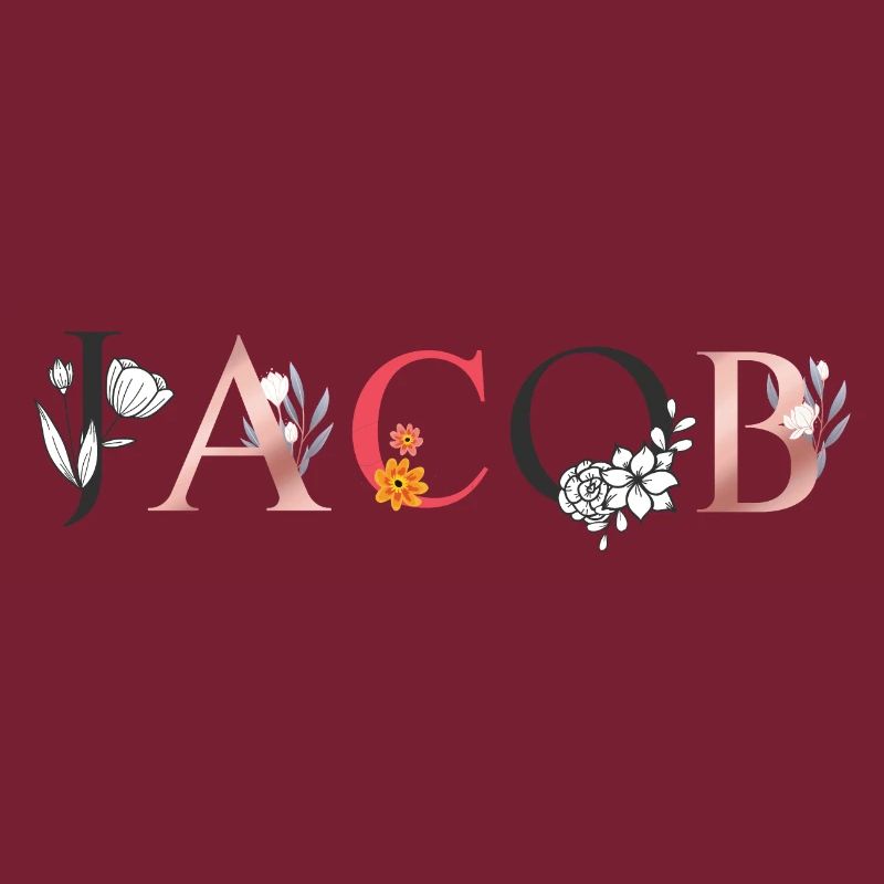 JACOB Art du nom avec fleurs brodées