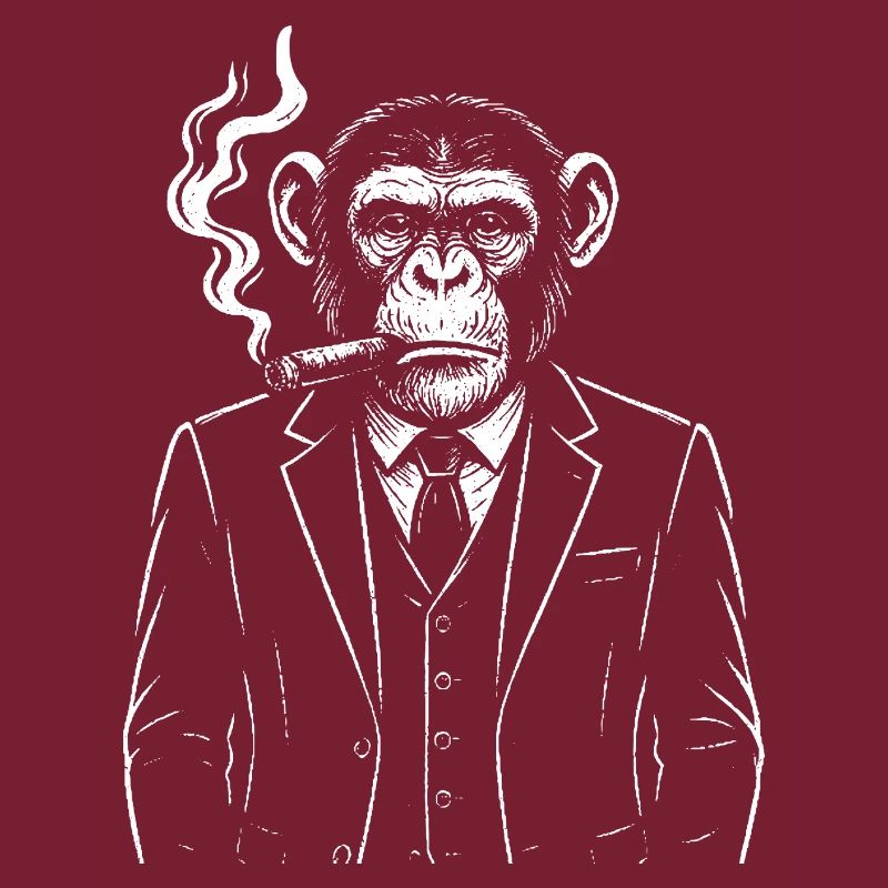 Elegant Monkey Smoking Cigar