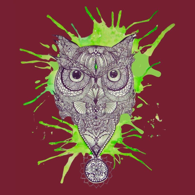 Mandala-Eule - Platsch