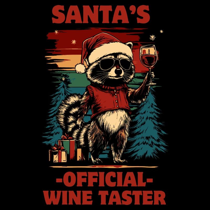 Weihnachten Wein Lustiger Spruch Waschbär