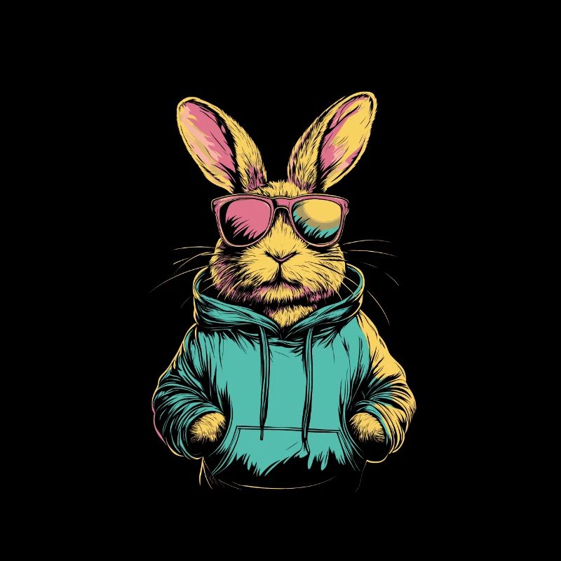 Hase mit Sonnenbrille vintage