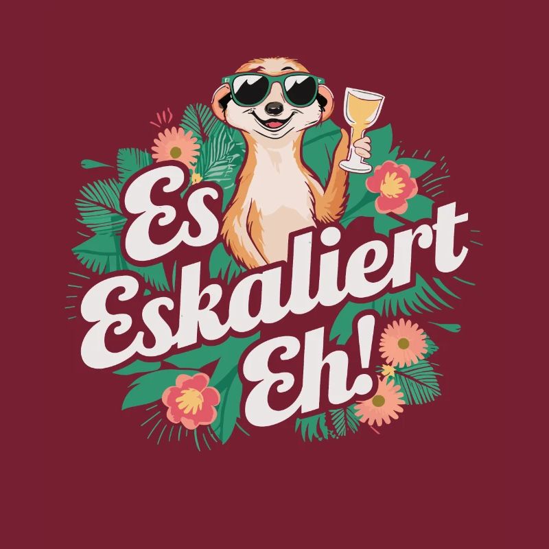 Es eskaliert eh Erdmännchen party Alkohol Spruch