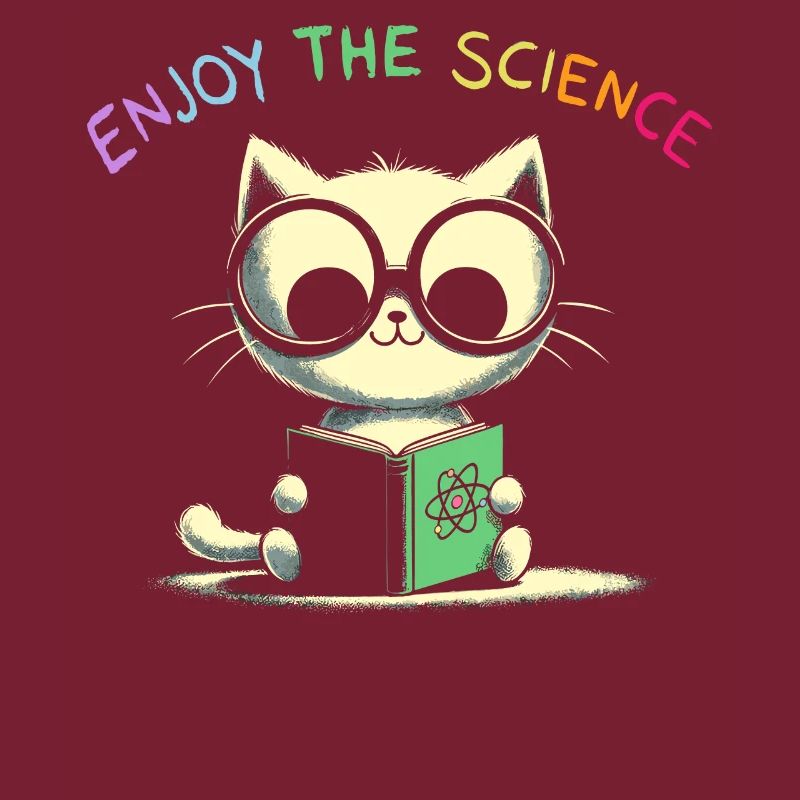 Profitez de la science. Chat d’école mignon.