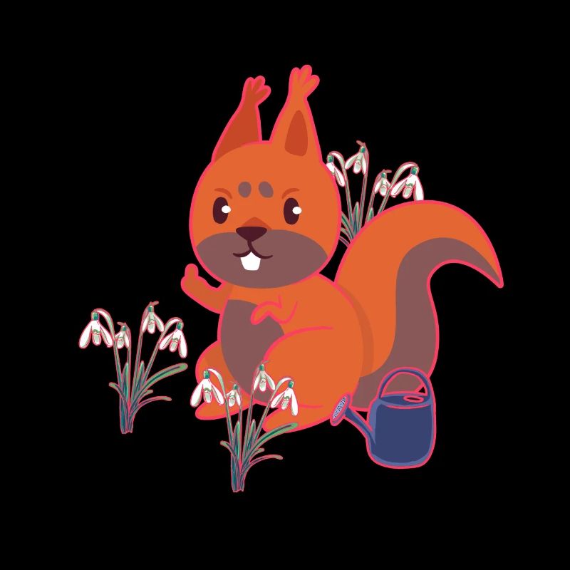 Frühling Eichhörnchen Schneeglöckchen Kinder