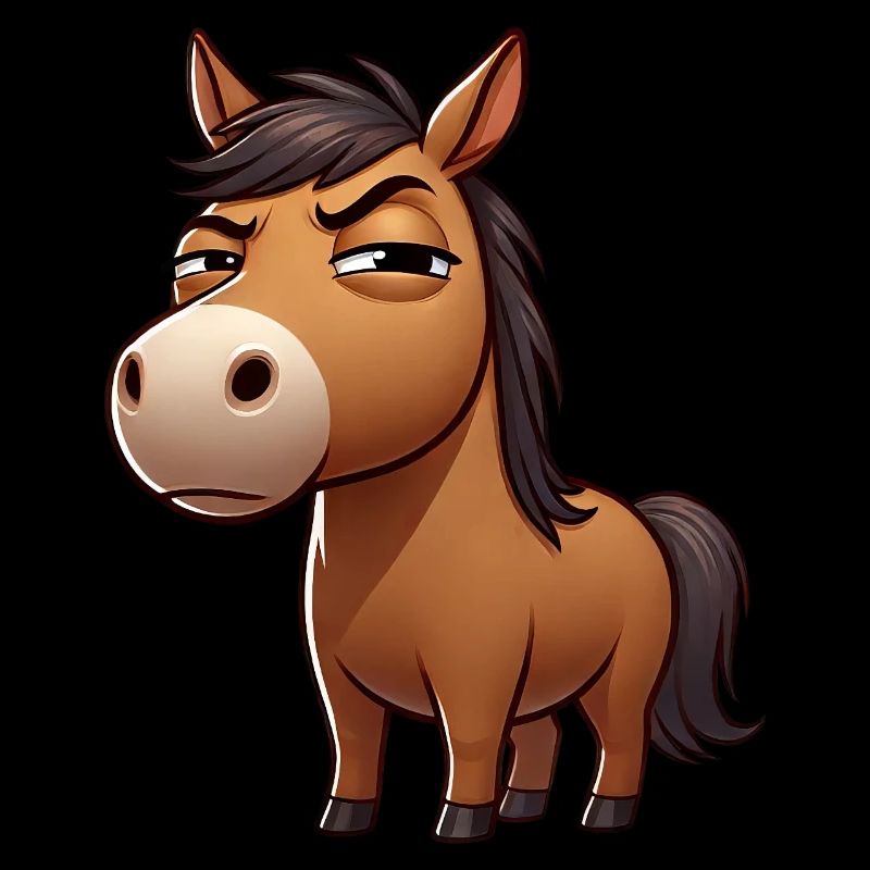 Dessin animé drôle de cheval coquin
