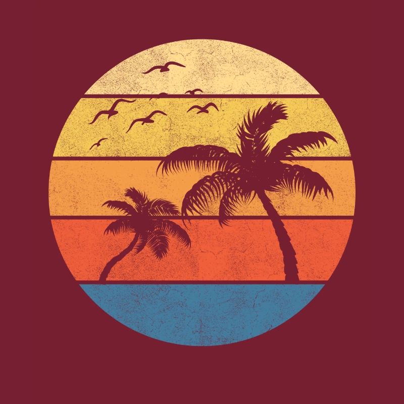 Retro Sunset Palm Trees