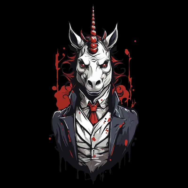 Düsteres Vampir Einhorn Halloween Design
