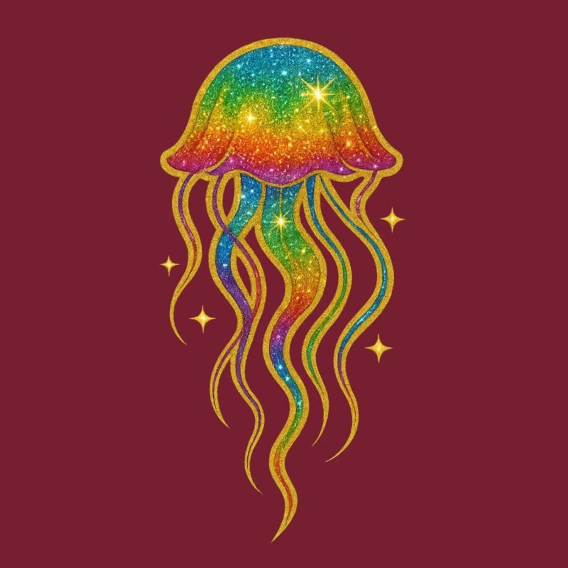 Rainbow Glitter Jellyfish