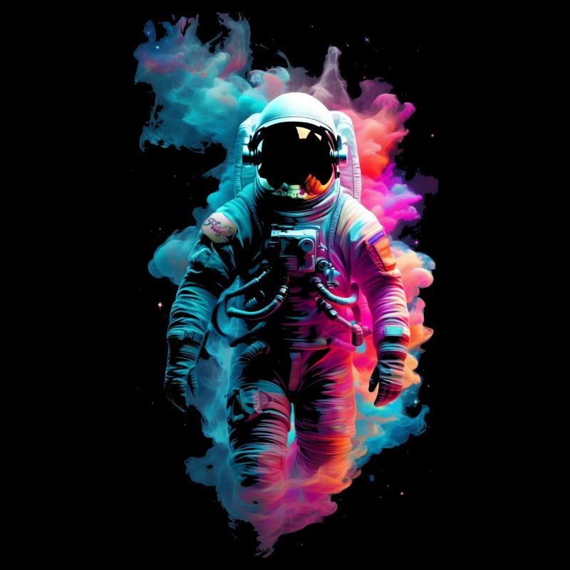 Astronaute parmi les couleurs du cosmos ✨