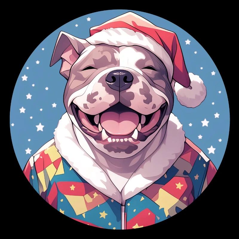 Motif de Noël avec un Staffy