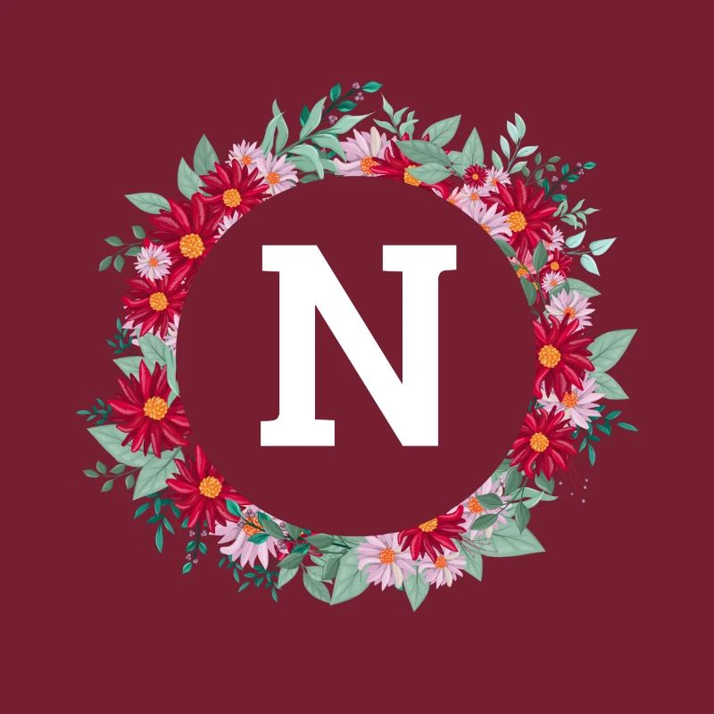 Buchstabe n Blumenkranz