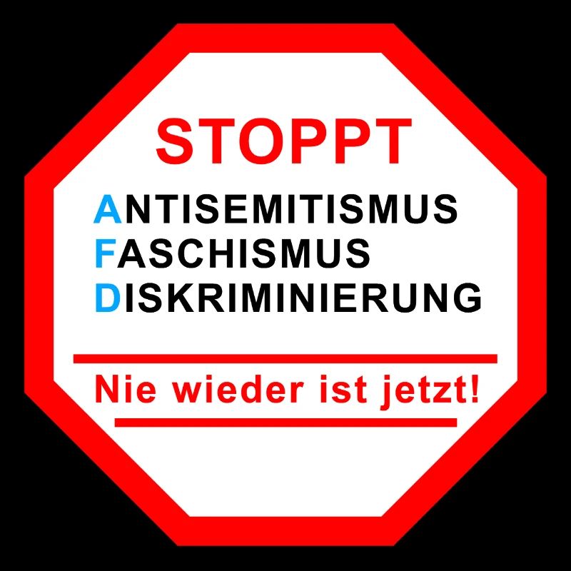 Stop sign against the right - Never again is now!
