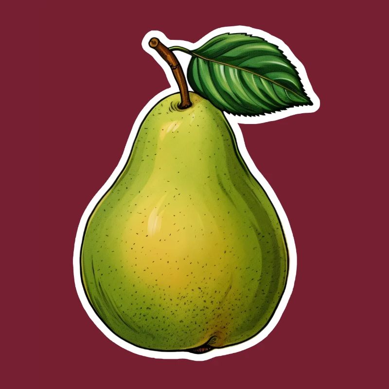 Pear with leaf
