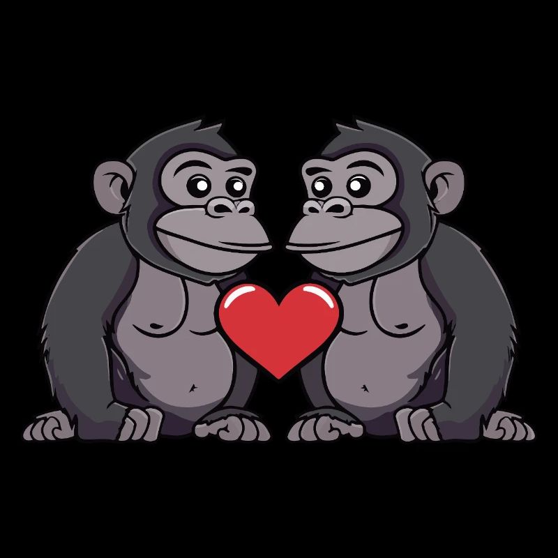 Couple de gorilles Saint-Valentin