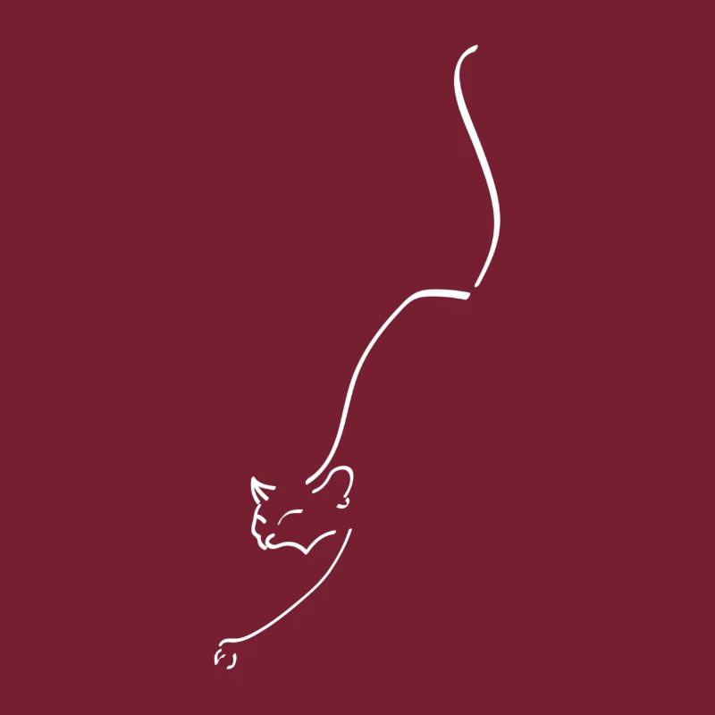 Cat One Line Blanc - Chat Oneline Blanc