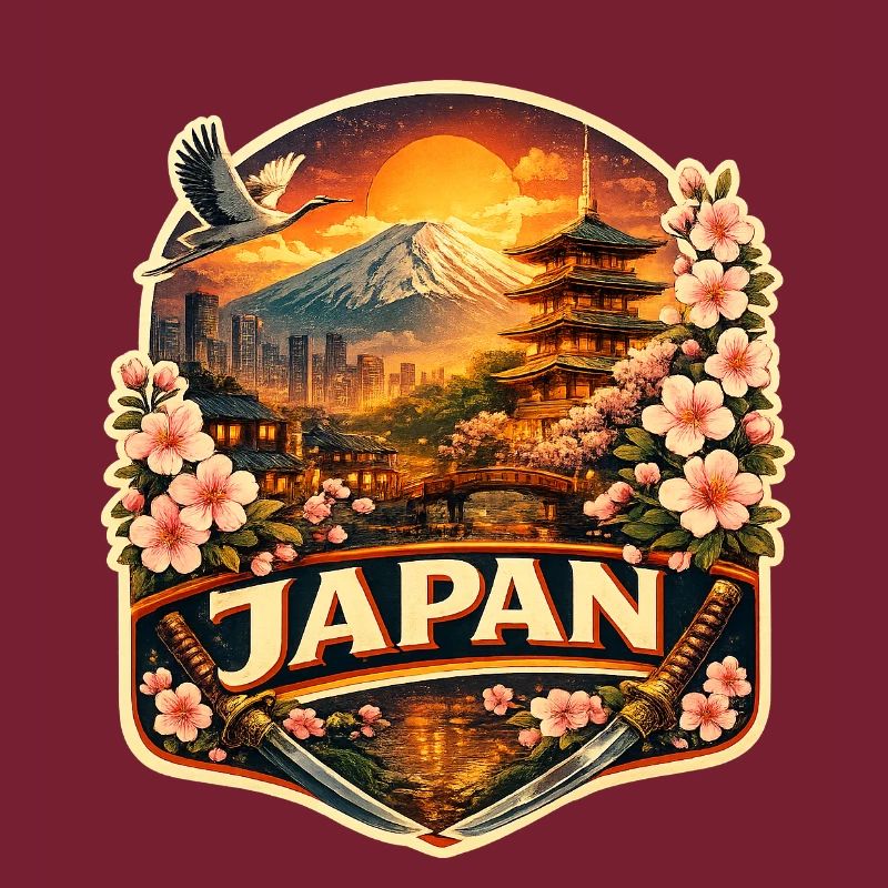 Japan Sunset Lantern Abzeichen