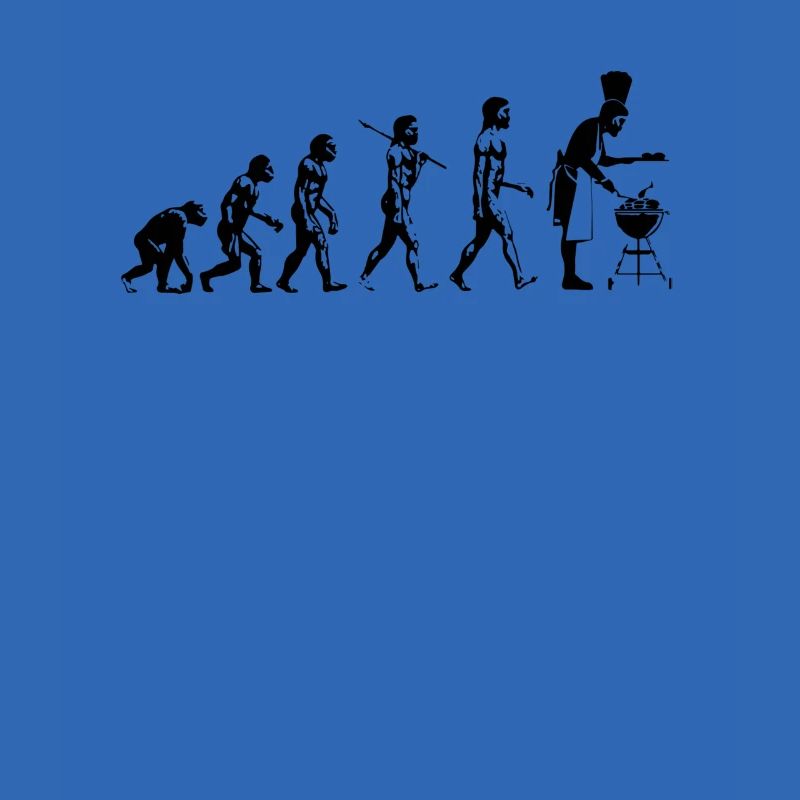 Evolution grillen Fleisch Witz Spaß Mann Geschenk