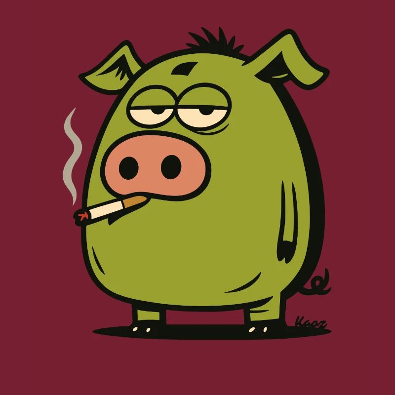 Grünes Comic Schwein