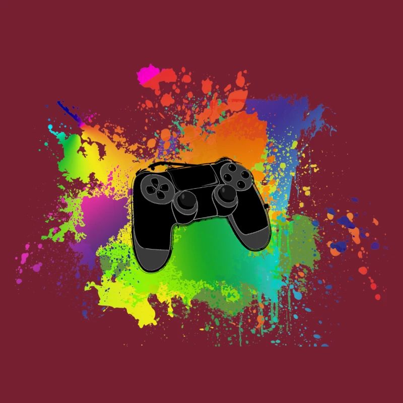 Controller Farbklecks Bunt Gaming Geschenk Idee