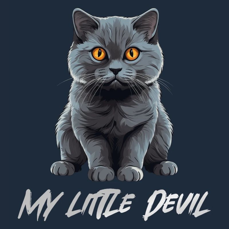 Chat Gris Mignon Mon Petit Diable